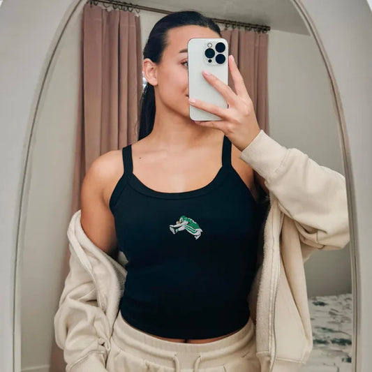 Fly Embroidered Cropped Tank